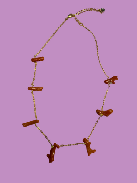 Collezione Mediterranea - Collana argento 925 con  7 rametti corallo rosso naturale