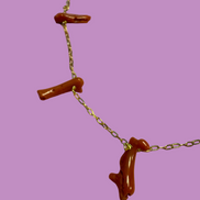 Collezione Mediterranea - Collana argento 925 con  7 rametti corallo rosso naturale