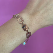 Bracciale AMORE argento 925 oro giallo con perle barocche