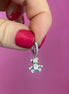 Mono orecchino  - Orsetto argento 925 rodio con zirconi