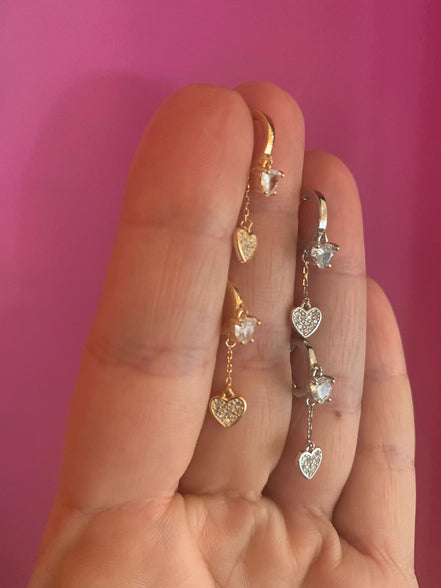 orecchini cuori pendenti