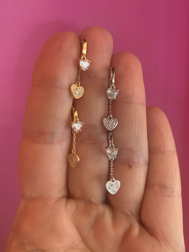 orecchini cuori pendenti