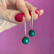 ICONICI – giada verde -argento 925 rosé  ago lungo