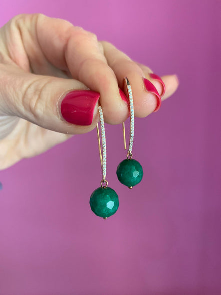 ICONICI – giada verde -argento 925 rosé  ago lungo