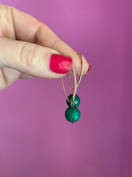 ICONICI – giada verde -argento 925 rosé  ago lungo