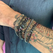 UOMO – Bracciale Nodini argento 925  rodio nero