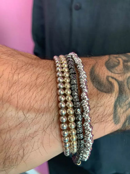 UOMO – Bracciale Nodini argento 925  rodio nero