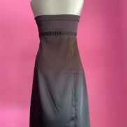 Jane Austen - Abito Bustier in raso nero con decorazione ricamo
