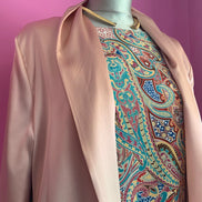 LUCE - Spolverino in 100% seta - rosa con fantasia cachemire sul retro