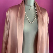 LUCE - Spolverino in 100% seta - rosa con fantasia cachemire sul retro