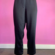William Shakespeare - Pantaloni con tasche in raso nero con tasche ed elastico in vita