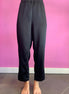 William Shakespeare - Pantaloni con tasche in raso nero con tasche ed elastico in vita