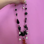 Collezione mediterranea - Collana onice, perle coltivate barocche e corallo rosso