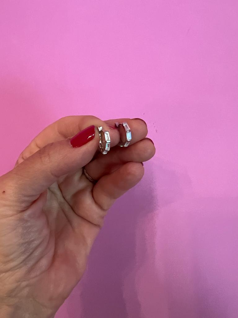Orecchini Bamboo con zirconi