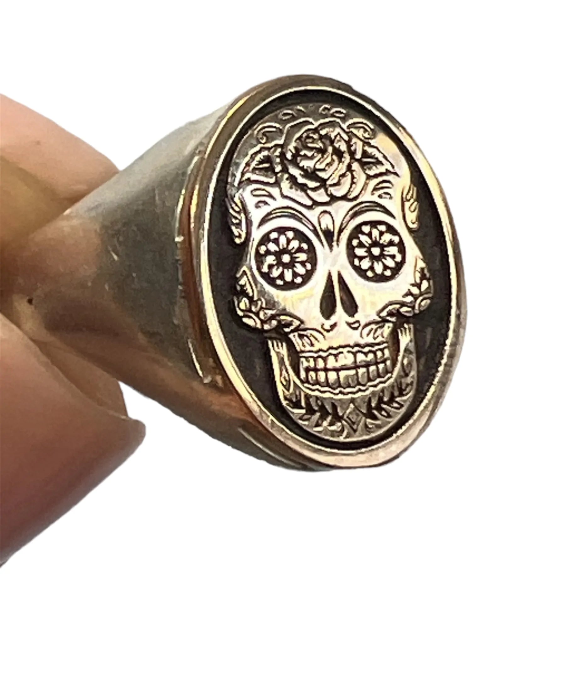 Anello Chevalier con teschio – oro 18kt e argento 925