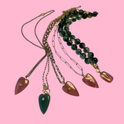 Collana JAIPUR - Catena argento   925 e pendente   cuore quarzo fragola
