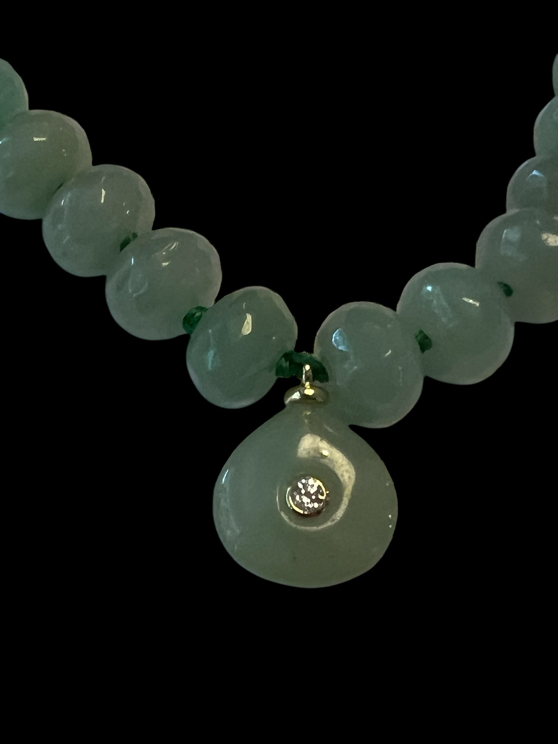 Collana JAIPUR - Avventurina verde rondelle e pendente
