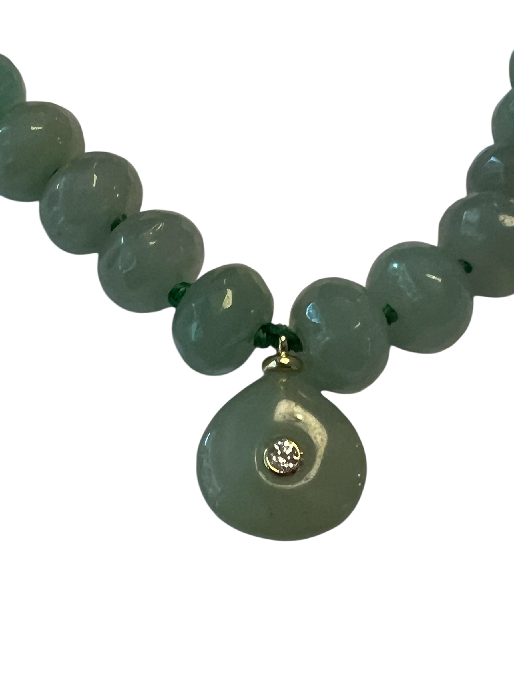 Collana JAIPUR - Avventurina verde rondelle e pendente