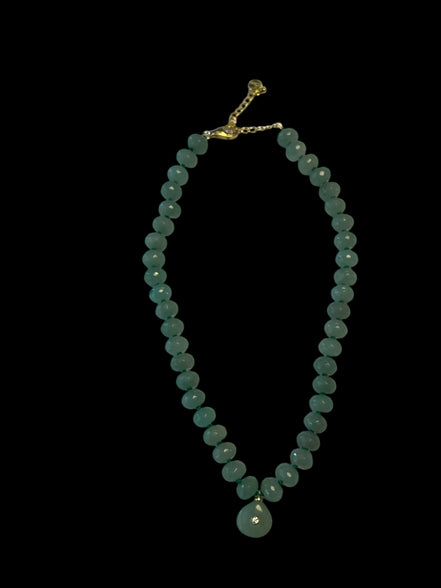 Collana JAIPUR - Avventurina verde rondelle e pendente