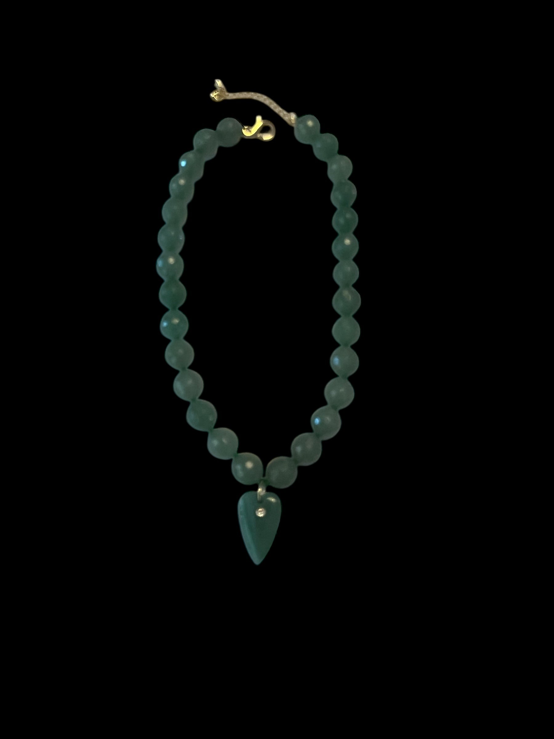 Collana JAIPUR - Avventurina verde e pendente cuore