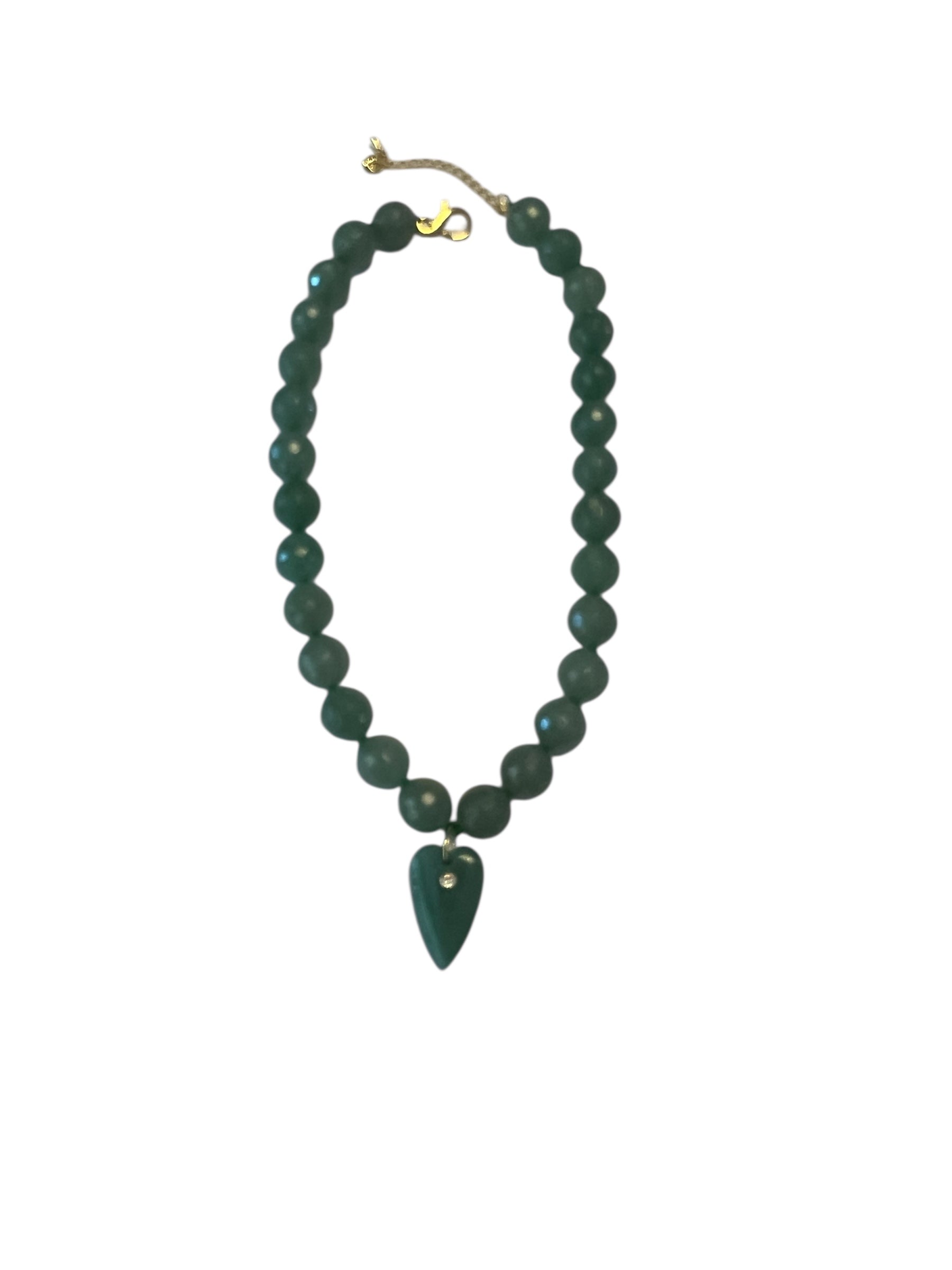 Collana JAIPUR - Avventurina verde e pendente cuore