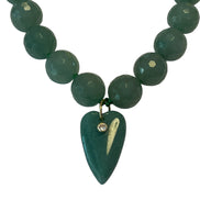 Collana JAIPUR - Avventurina verde e pendente cuore