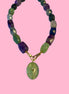 Collana JAIPUR - gemme colorate  e pendente prenite