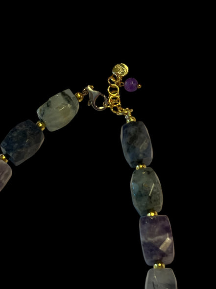 Collana JAIPUR - gemme colorate  e pendente prenite