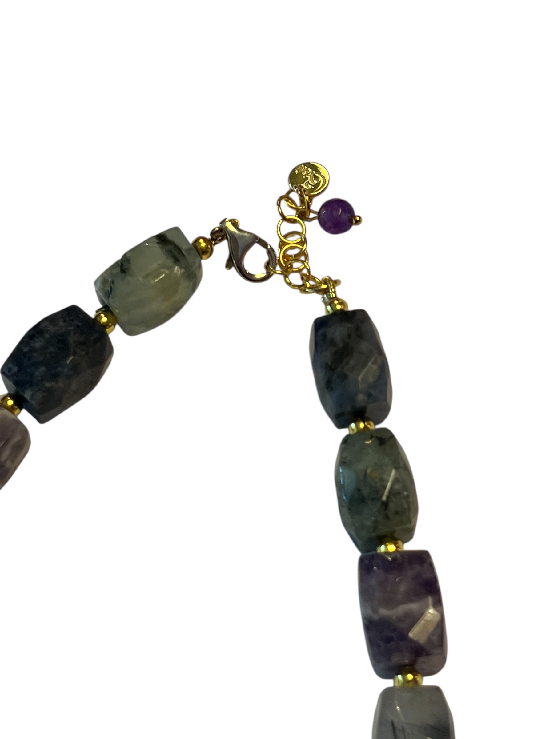 Collana JAIPUR - gemme colorate  e pendente prenite