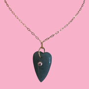 Collana JAIPUR - Catena argento    925 e pendente    cuore avventurina verde