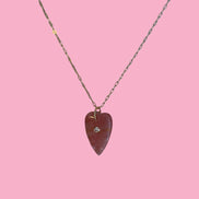 Collana JAIPUR - Catena argento   925 e pendente   cuore quarzo fragola