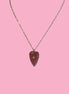 Collana JAIPUR - Catena argento   925 e pendente   cuore quarzo fragola