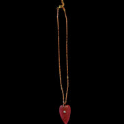 Collana JAIPUR - Catena argento   925 e pendente   cuore quarzo fragola