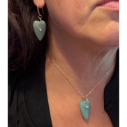 Orecchini  Collezione JAIPUR-  cuore avventurina verde