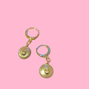 Orecchini  Collezione JAIPUR- anellina con perla piatta e zirconi incastonati