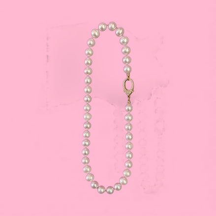 Collana BONTON  perle coltivate mm 9,5 chiusura gioiello