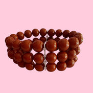 Bracciale Bisette - MEDITERRANEA 3 file corallo rosso con barrette argento 925 rodiato  e zirconi