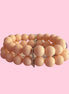 Bracciale Bisette - 2 file corallo rosa con barrette argento 925  e zirconi