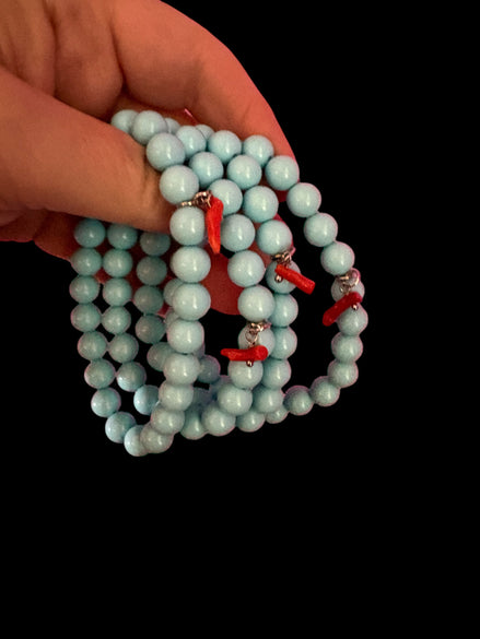 Bracciale Bisette -  turchese  con corallo naturale