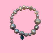 Bracciale Bisette -  perle coltivate  grey charm aulite