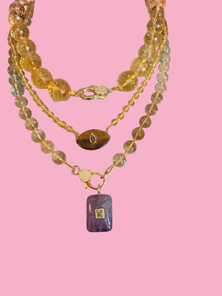 Collana JAIPUR - Quarzo citrino argento 925