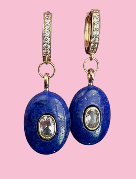 Orecchini  Collezione JAIPUR- lapislazzuli con topazio incastonato