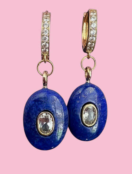 Orecchini  Collezione JAIPUR- lapislazzuli con topazio incastonato