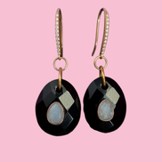 Orecchini  Collezione JAIPUR- onice e labradorite incastonata