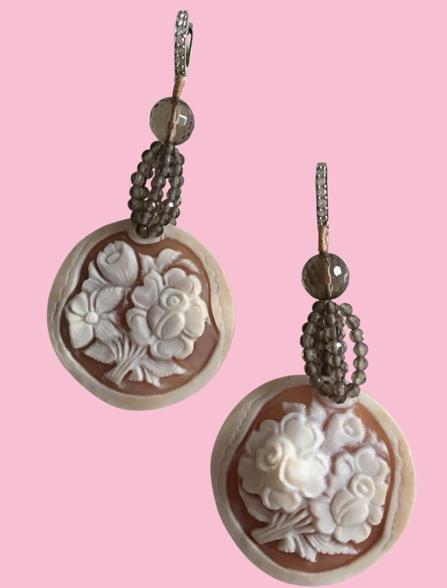 Collezione : Cammei - Orecchini tema floreale