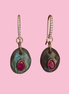 Orecchini  Collezione JAIPUR- labradorite e ruby incastonata