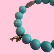 Bracciale Bisette - turchese  con ametista lilla e delfino