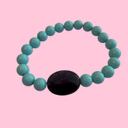 Bracciale Bisette - OCEANO turchese  con ametista ovale