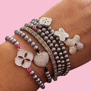 Bracciale PARIS  - argento 925 zirconi ematite