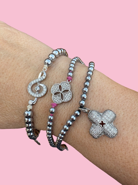 Bracciale PARIS  - argento 925 zirconi ematite